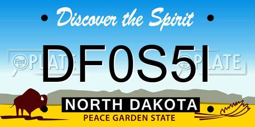 DF0S5I North Dakota License Plate