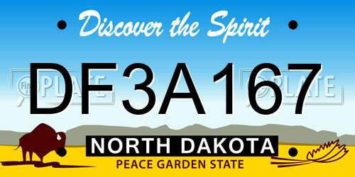 DF3A167 North Dakota License Plate