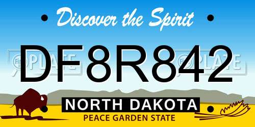 DF8R842 North Dakota License Plate