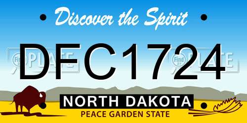 DFC1724 North Dakota License Plate