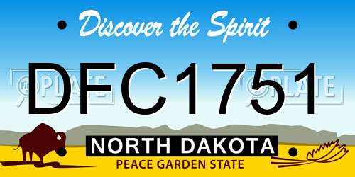 DFC1751 North Dakota License Plate