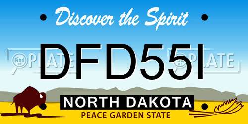 DFD55I North Dakota License Plate