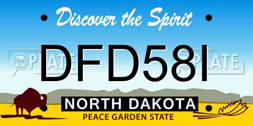 DFD58I North Dakota License Plate
