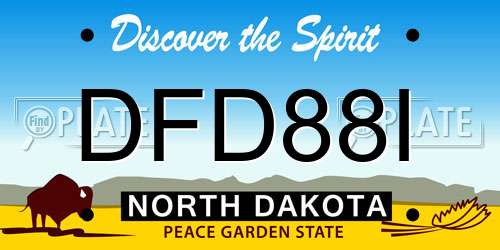 DFD88I North Dakota License Plate