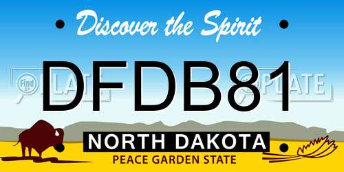 DFDB81 North Dakota License Plate