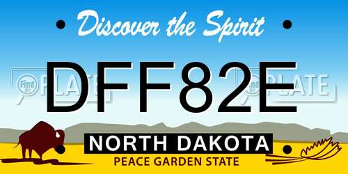 DFF82E North Dakota License Plate