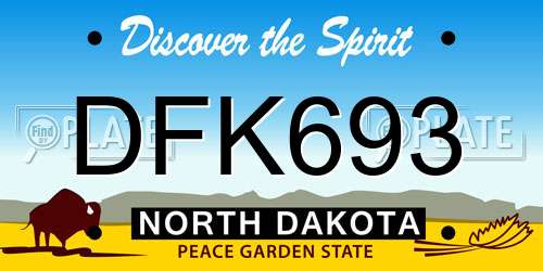 DFK693 North Dakota License Plate