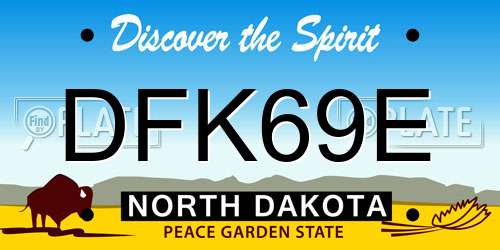 DFK69E North Dakota License Plate