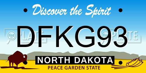 DFKG93 North Dakota License Plate