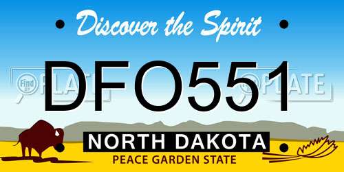 DFO551 North Dakota License Plate