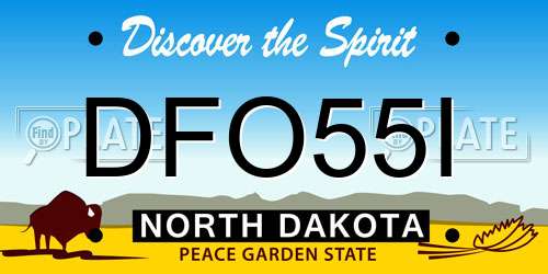 DFO55I North Dakota License Plate