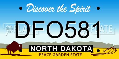 DFO581 North Dakota License Plate