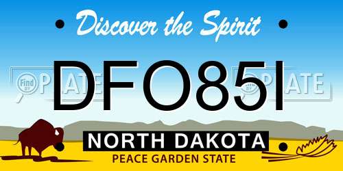 DFO85I North Dakota License Plate