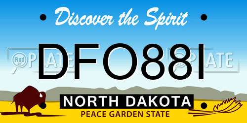 DFO88I North Dakota License Plate