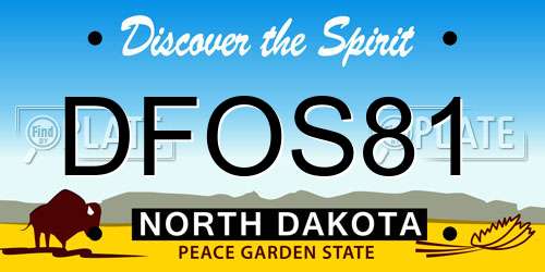 DFOS81 North Dakota License Plate