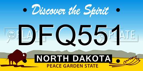 DFQ551 North Dakota License Plate