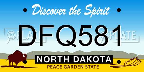 DFQ581 North Dakota License Plate