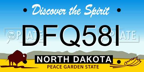DFQ58I North Dakota License Plate