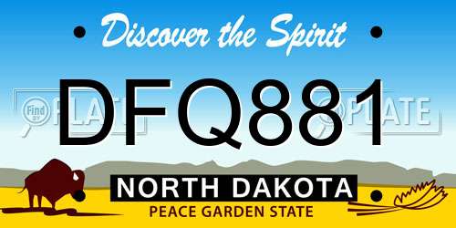 DFQ881 North Dakota License Plate