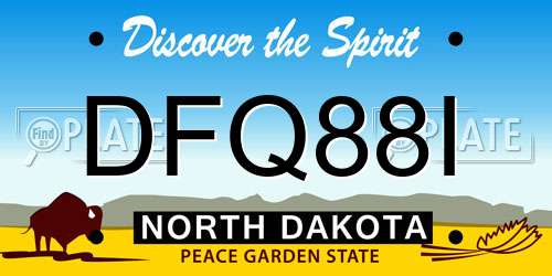 DFQ88I North Dakota License Plate