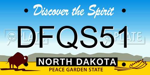 DFQS51 North Dakota License Plate