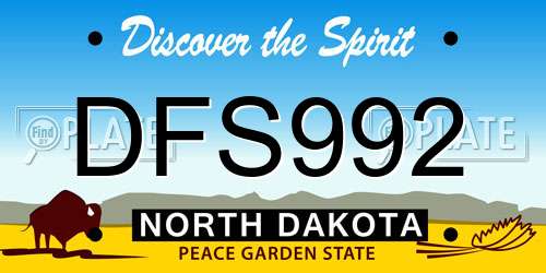 DFS992 North Dakota License Plate