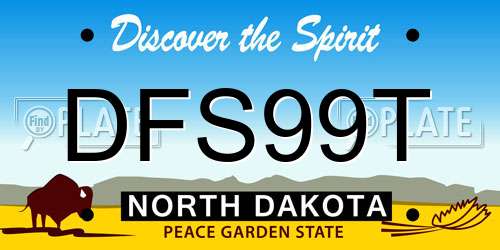 DFS99T North Dakota License Plate
