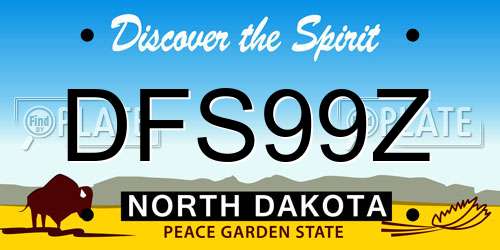 DFS99Z North Dakota License Plate