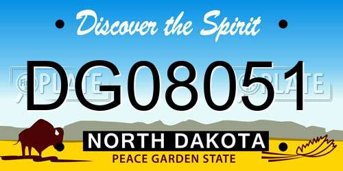 DG08051 North Dakota License Plate