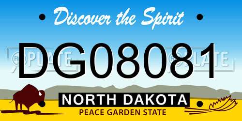 DG08081 North Dakota License Plate