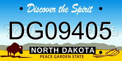 DG09405 North Dakota License Plate