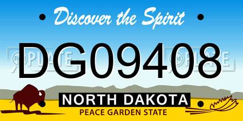 DG09408 North Dakota License Plate
