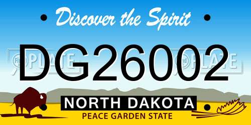 DG26002 North Dakota License Plate