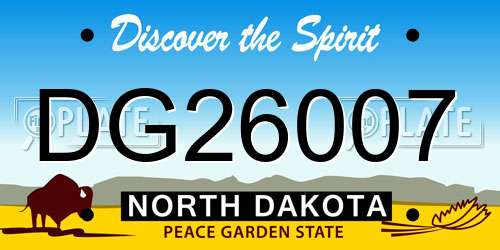 DG26007 North Dakota License Plate