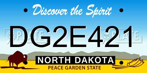 DG2E421 North Dakota License Plate