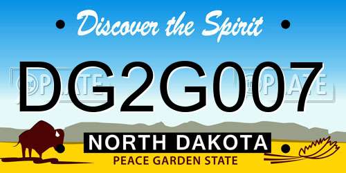 DG2G007 North Dakota License Plate