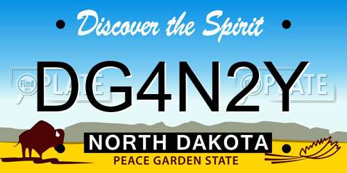 DG4N2Y North Dakota License Plate