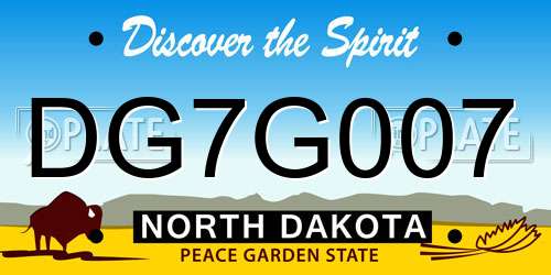 DG7G007 North Dakota License Plate