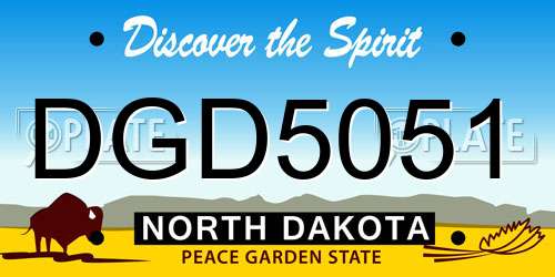 DGD5051 North Dakota License Plate
