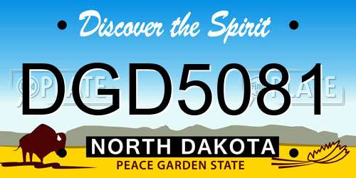 DGD5081 North Dakota License Plate