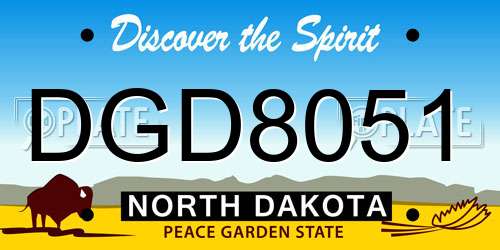 DGD8051 North Dakota License Plate