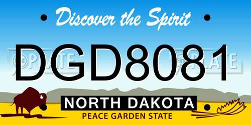 DGD8081 North Dakota License Plate