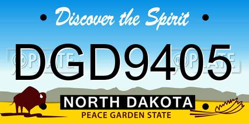 DGD9405 North Dakota License Plate