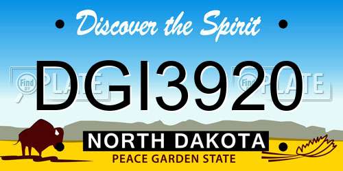 DGI3920 North Dakota License Plate