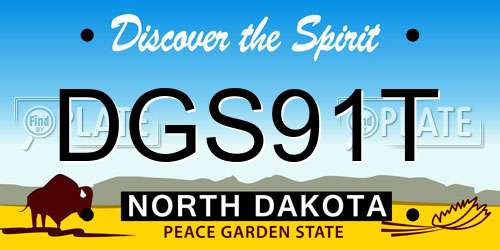 DGS91T North Dakota License Plate