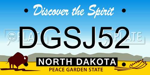 DGSJ52 North Dakota License Plate