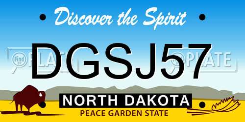 DGSJ57 North Dakota License Plate