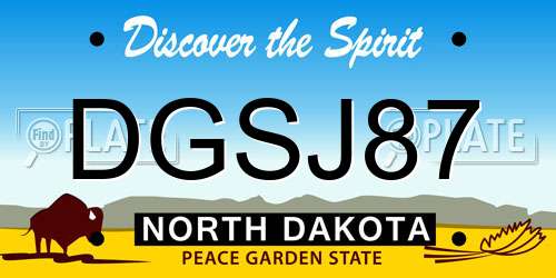 DGSJ87 North Dakota License Plate