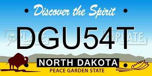 DGU54T North Dakota License Plate