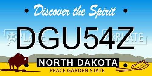 DGU54Z North Dakota License Plate